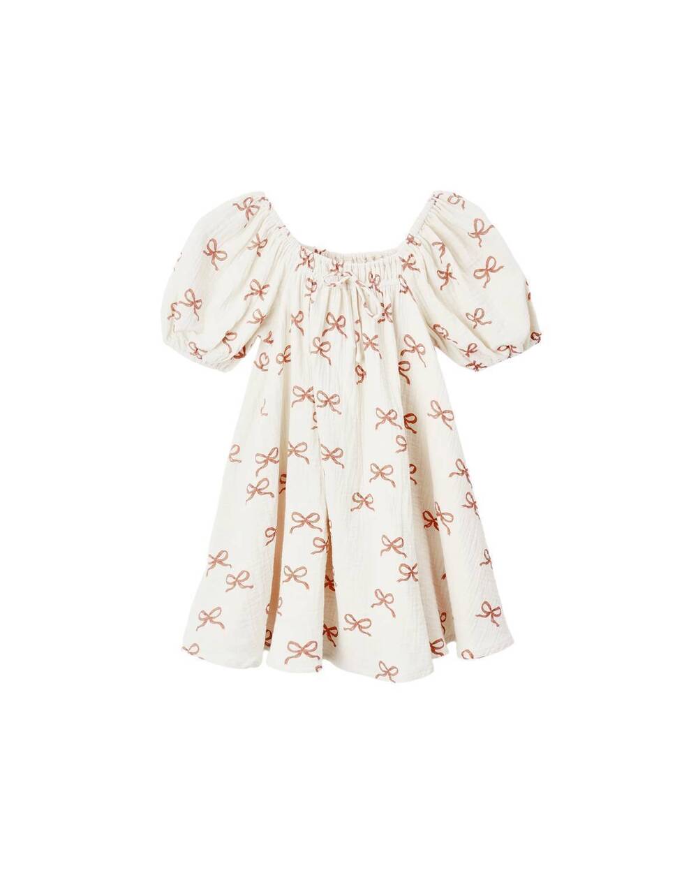 NEW RYLEE + CRU girls' bows sabrina mini dress in natural